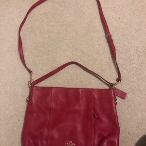 Coach red leather purse